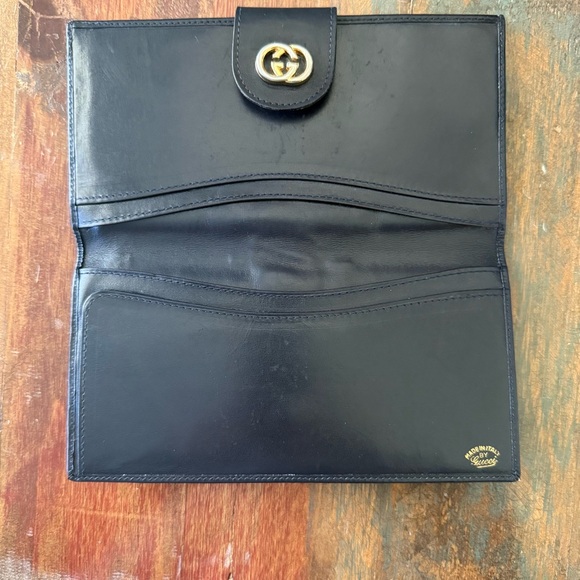 Rare Vintage Gucci Sherri Line Black Leather checkbook holder and wallet - Picture 8 of 9